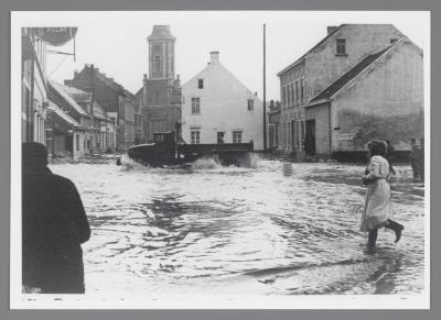 Het centrum van Kallo overstroomd