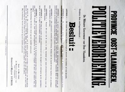 Provinciale politieverordening bij staat van beleg, 11 mei 1940