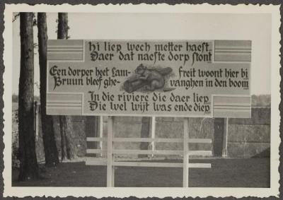 Inrijden Reinaertpad 1955: bord