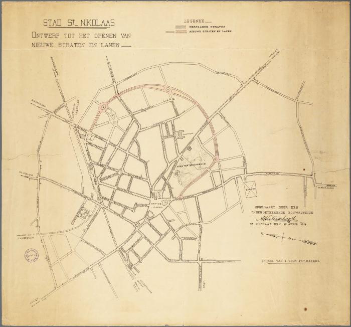 Stad Sint-Niklaas: ontwerp tot het openen van nieuwe straten en lanen