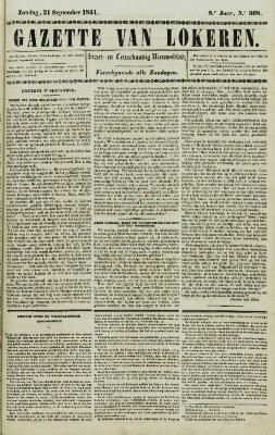 Gazette van Lokeren 21/09/1851