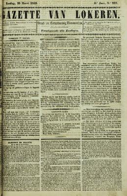 Gazette van Lokeren 18/03/1849
