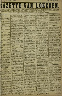 Gazette van Lokeren 11/10/1885