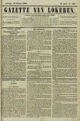 Gazette van Lokeren 10/10/1852