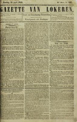 Gazette van Lokeren 22/04/1849