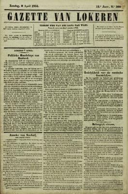 Gazette van Lokeren 09/04/1854