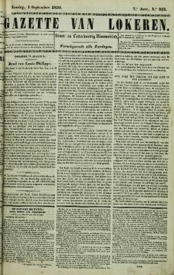 Gazette van Lokeren 01/09/1850