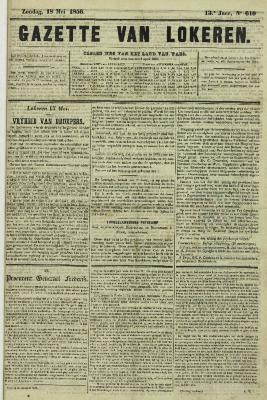 Gazette van Lokeren 18/05/1856