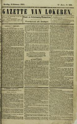 Gazette van Lokeren 02/02/1851