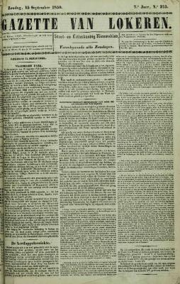 Gazette van Lokeren 15/09/1850