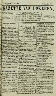 Gazette van Lokeren 27/11/1859