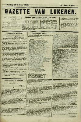 Gazette van Lokeren 26/10/1856