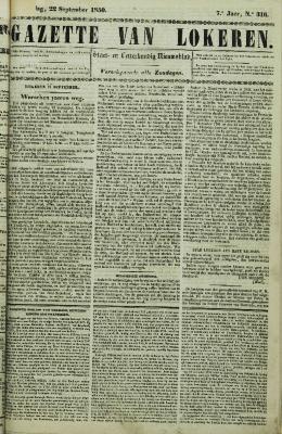 Gazette van Lokeren 22/09/1850