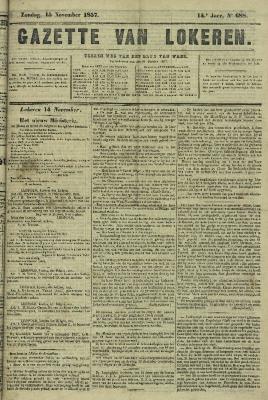Gazette van Lokeren 15/11/1857