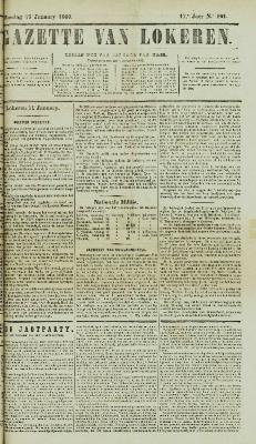 Gazette van Lokeren 15/01/1860