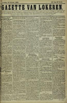 Gazette van Lokeren 14/10/1883