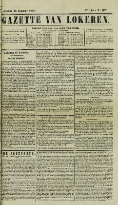 Gazette van Lokeren 22/01/1860