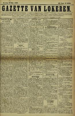 Gazette Van Lokeren 19/05/1889