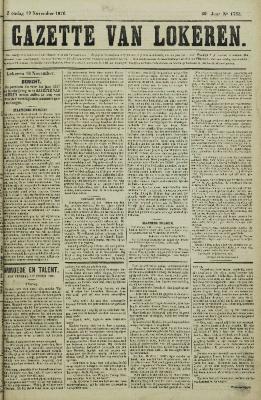 Gazette van Lokeren 19/11/1876