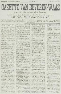Gazette van Beveren-Waas 16/10/1898