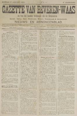 Gazette van Beveren-Waas 17/08/1890