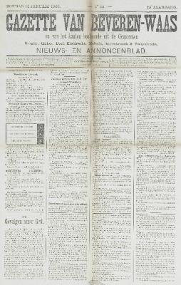 Gazette van Beveren-Waas 14/01/1906