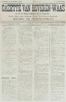 Gazette van Beveren-Waas 23/08/1891