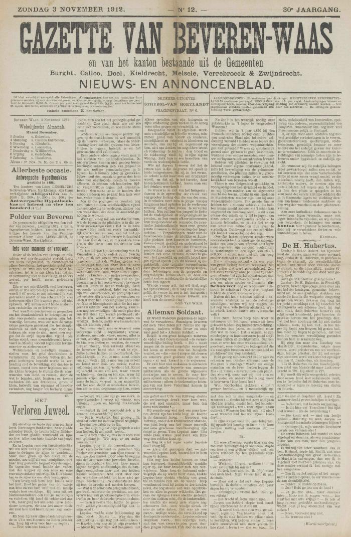 Gazette van Beveren-Waas 03/11/1912