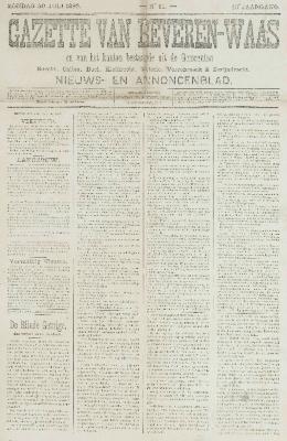 Gazette van Beveren-Waas 30/07/1893