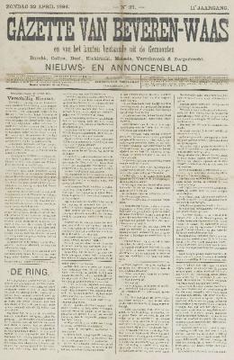 Gazette van Beveren-Waas 22/04/1894