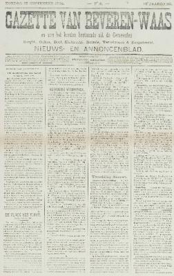 Gazette van Beveren-Waas 23/09/1900