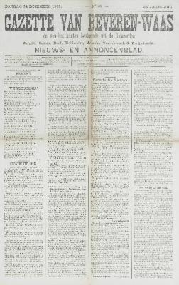 Gazette van Beveren-Waas 24/12/1905