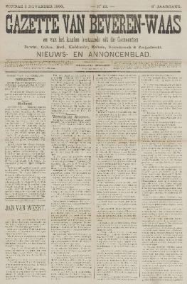 Gazette van Beveren-Waas 09/11/1890