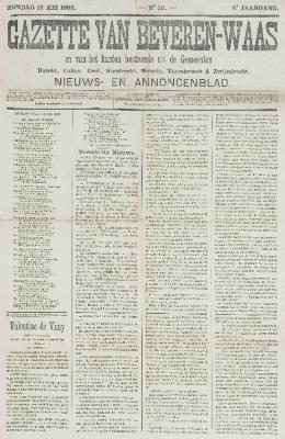 Gazette van Beveren-Waas 12/05/1889