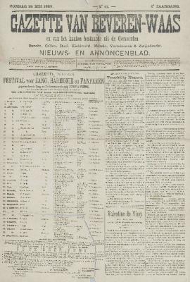 Gazette van Beveren-Waas 26/05/1889