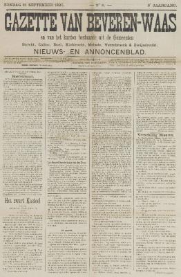 Gazette van Beveren-Waas 21/09/1890