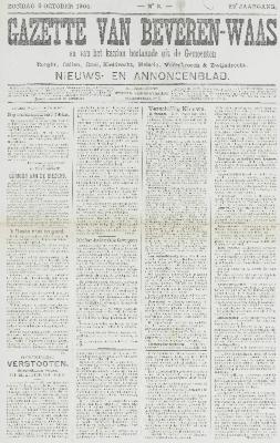 Gazette van Beveren-Waas 09/10/1904