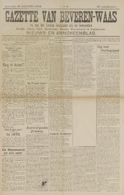 Gazette van Beveren-Waas 23/08/1914