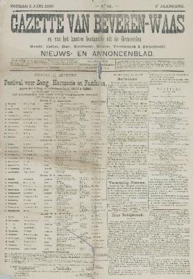 Gazette van Beveren-Waas 02/06/1889