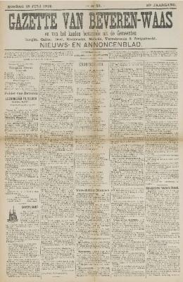 Gazette van Beveren-Waas 28/07/1912