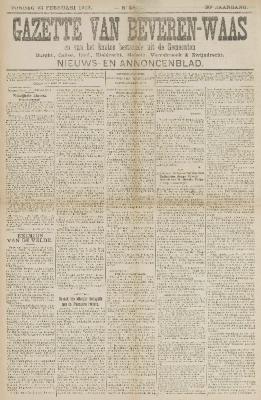 Gazette van Beveren-Waas 23/02/1913