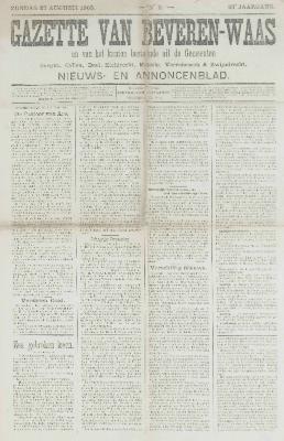 Gazette van Beveren-Waas 27/08/1905