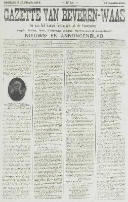 Gazette van Beveren-Waas 08/01/1899