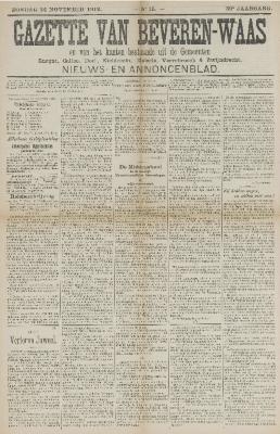 Gazette van Beveren-Waas 24/11/1912