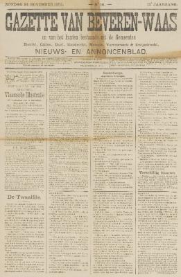 Gazette van Beveren-Waas 24/11/1895