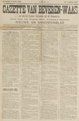 Gazette van Beveren-Waas 09/06/1895