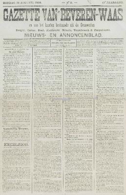 Gazette van Beveren-Waas 13/08/1899