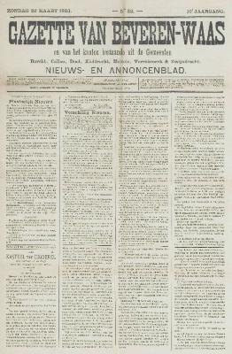 Gazette van Beveren-Waas 26/03/1893