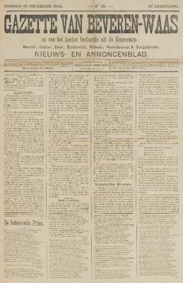 Gazette van Beveren-Waas 23/12/1894