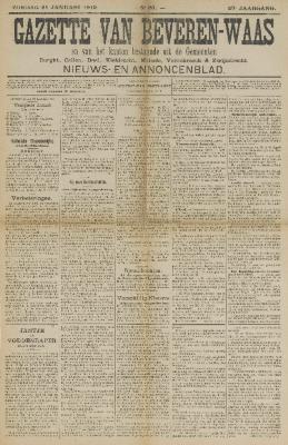 Gazette van Beveren-Waas 21/01/1912